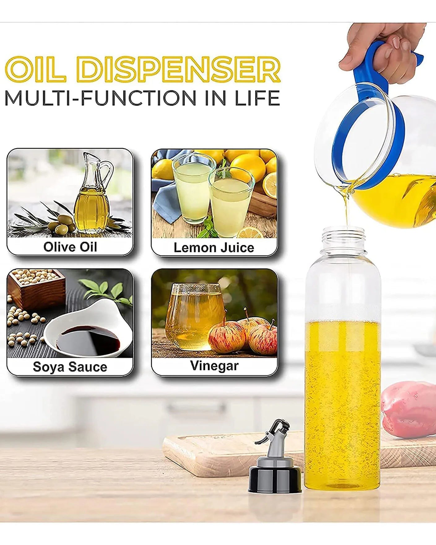Pouréa™ Oil Dispenser | Pack of 2 | Buy 1 Get 1 FREE - Big Size ( 1 Litre Each )