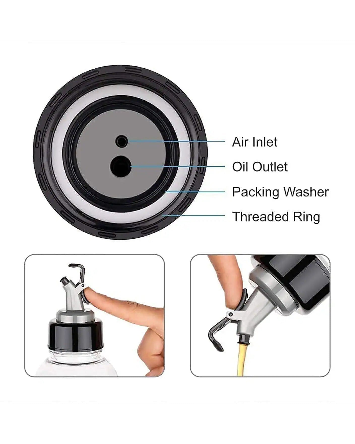 Pouréa™ Oil Dispenser | Pack of 2 | Buy 1 Get 1 FREE - Big Size ( 1 Litre Each )