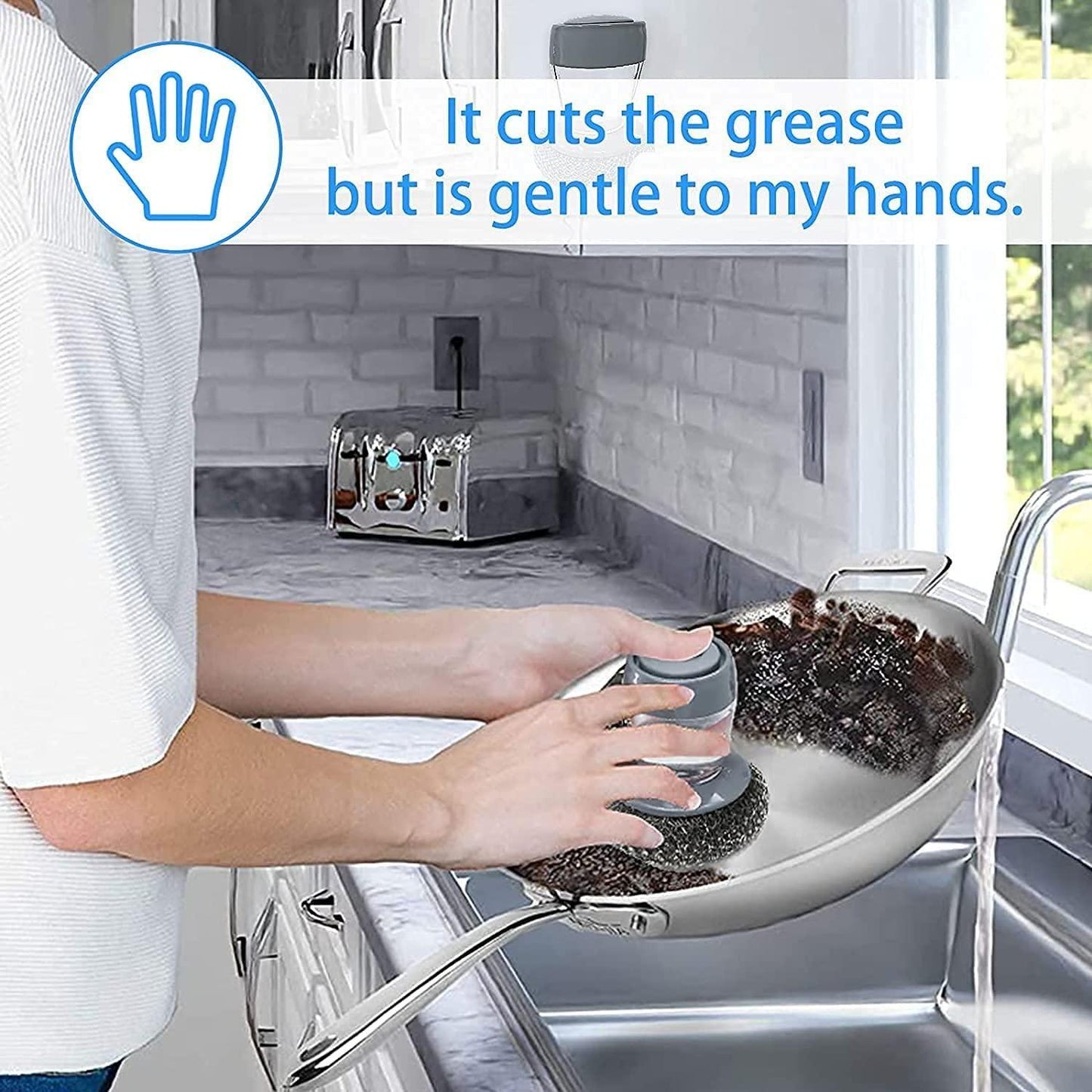 Kitchen Soap Dispensing Palm Brush | Pack of 2 | Buy 1 Get 1 FREE