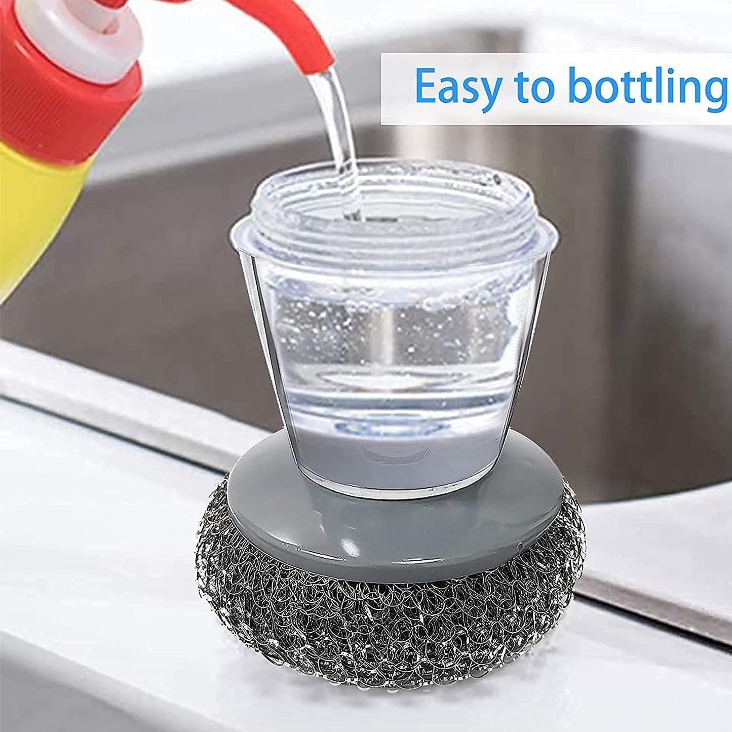Kitchen Soap Dispensing Palm Brush | Pack of 2 | Buy 1 Get 1 FREE