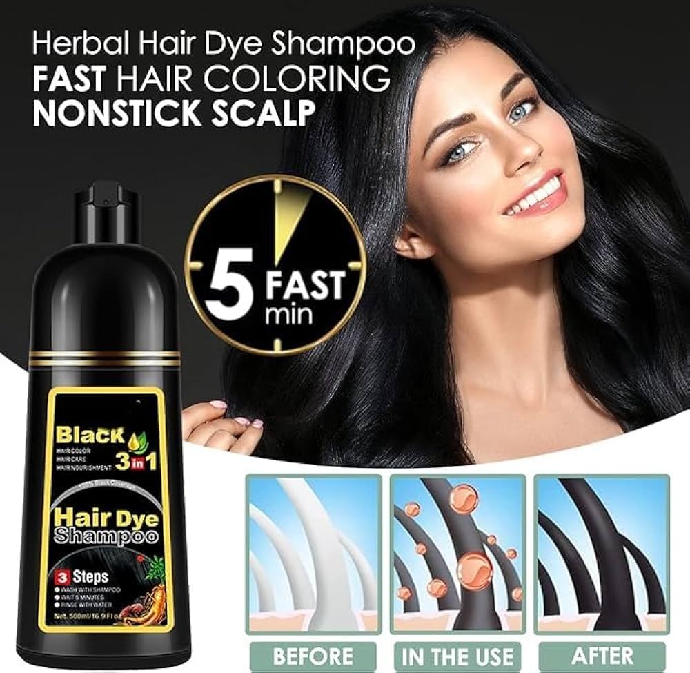 BLOSDREAM Black Hair Shampoo 3 in 1 | Buy 1 Get 1 FREE