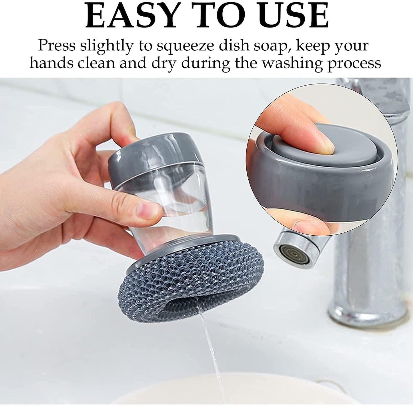 Kitchen Soap Dispensing Palm Brush | Pack of 2 | Buy 1 Get 1 FREE