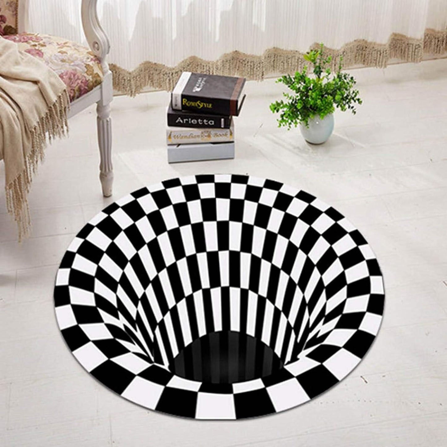 Round 3D Printed Illusion Rug Carpet