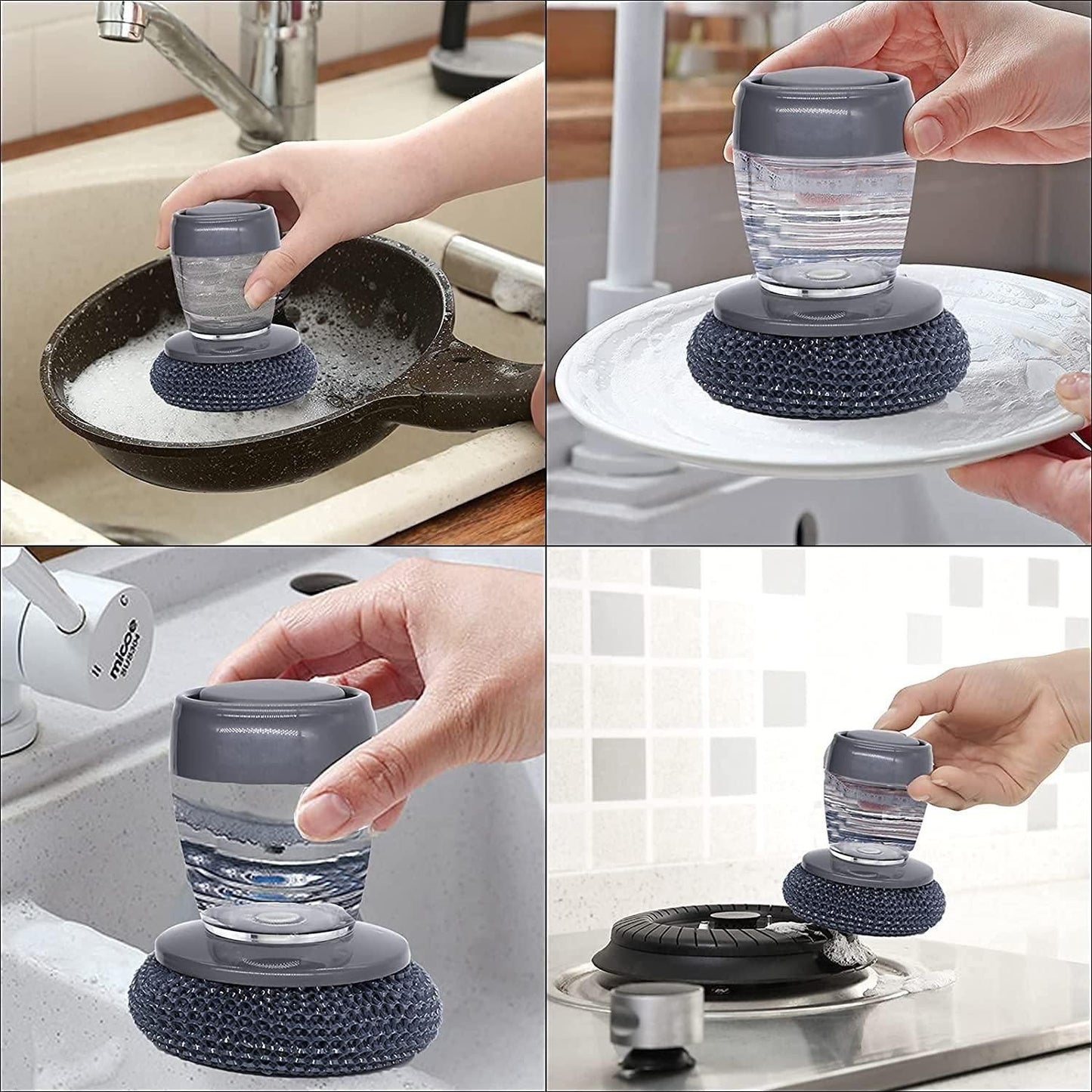 Kitchen Soap Dispensing Palm Brush | Pack of 2 | Buy 1 Get 1 FREE