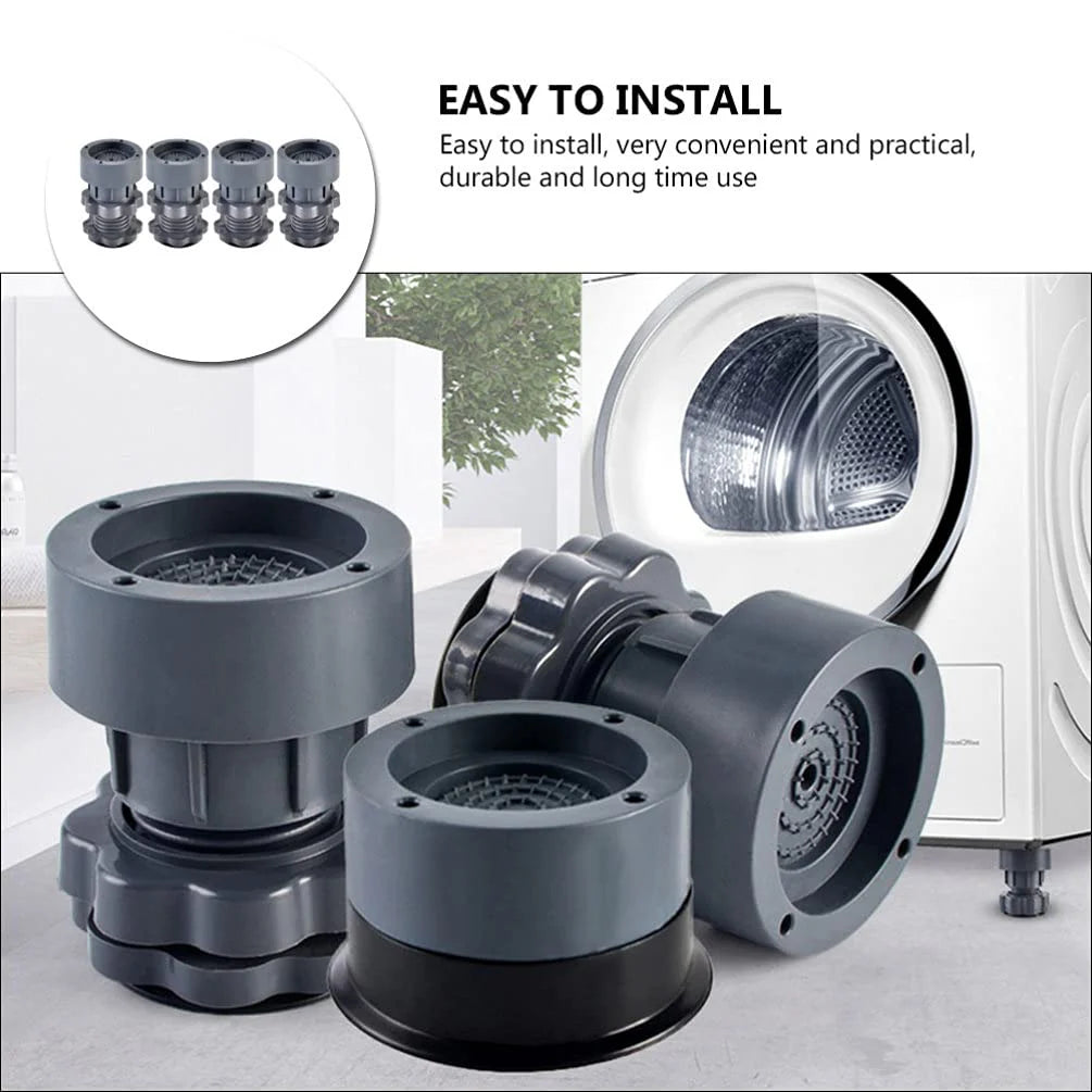 Washing Machine Vibration Pads, Floor Trays, Refrigerator Stand (4 Pcs Set)
