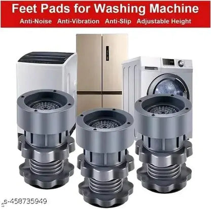 Washing Machine Vibration Pads, Floor Trays, Refrigerator Stand (4 Pcs Set)